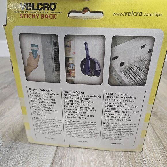 Velcro Sticky Back General Purpose Hook And Loop Fastner 15ft Black Roll - Picture 2 of 4